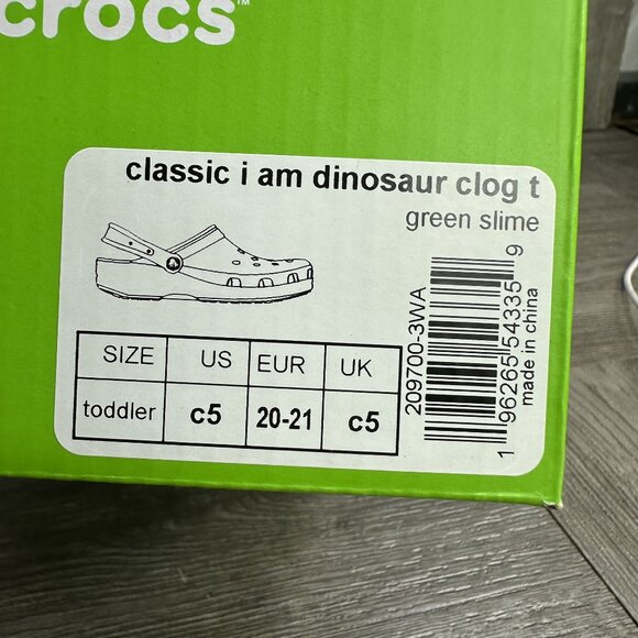 CROCS Classic I Am Dinosaur Toddler size 5 Green Clog - Picture 8 of 8